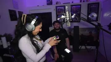 crystal listening to her song