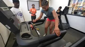 Chrisean on treadmill