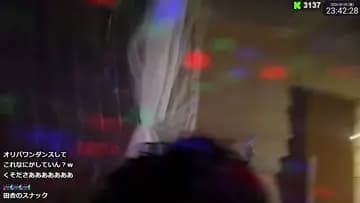 自宅の庭でミラーボール