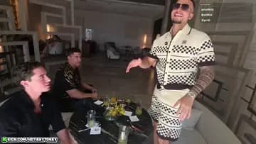 JAY DRINKS OUT OF HIS ADIDAS SLIDERS AT BEACH CLUB